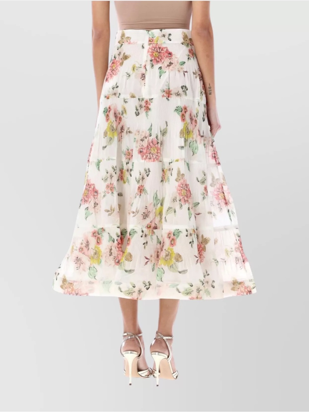 Zimmermann White Floral Maxi Skirt with Pink and Yellow Blooms - Picture 3 of 12